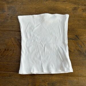 H&M White Ribbed Tube Top Sz S